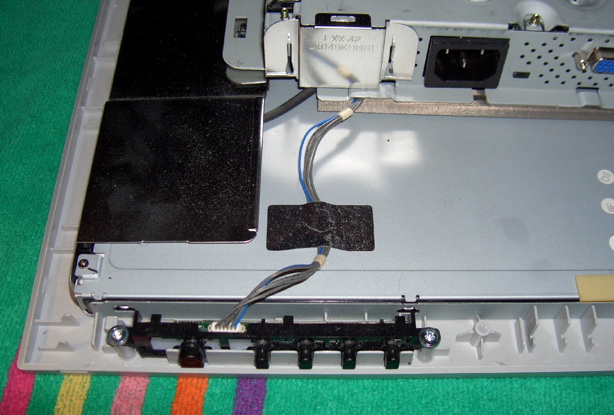 power supply and other control buttons on a small circuit board
