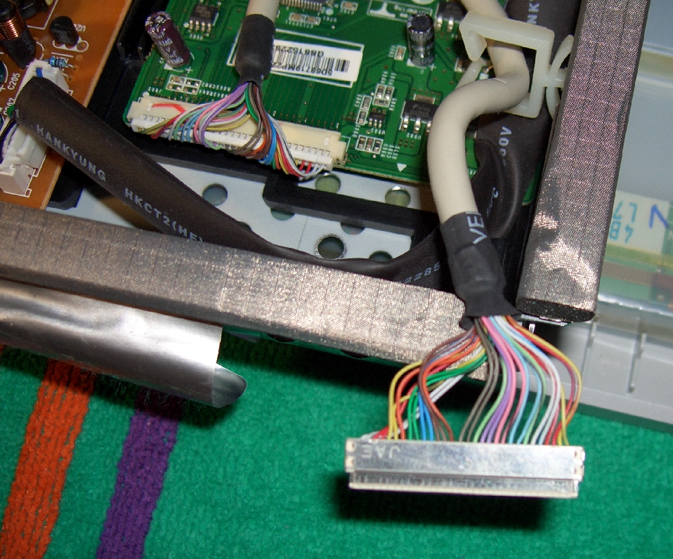 underside view of cable to panel