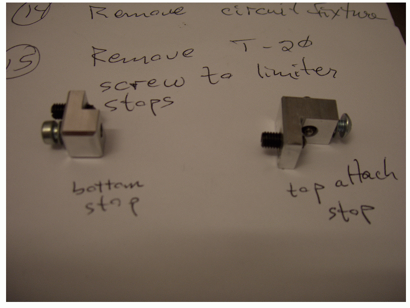 View of the two depth limiter mounting blocks